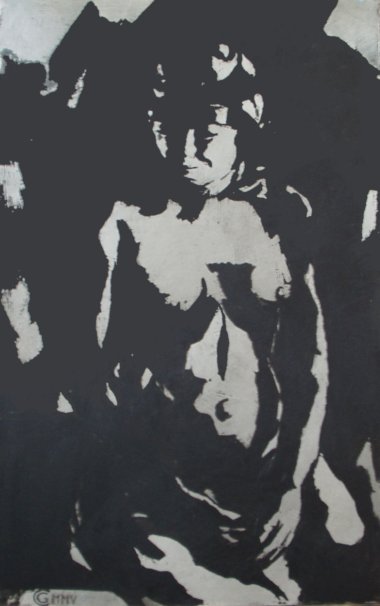 Nu Noir 1 , Black Nude 1, nu artistique, peinture nu, portrait nu,